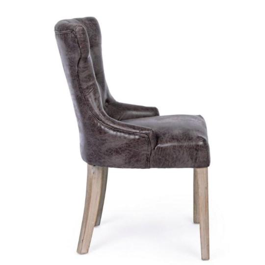 vintage rustikalna hneda opotrebovana pohodlny velky tuftovany polstrovany stolicka jedalensky stolicka mediteransky country nabytok kuchyna.jpg